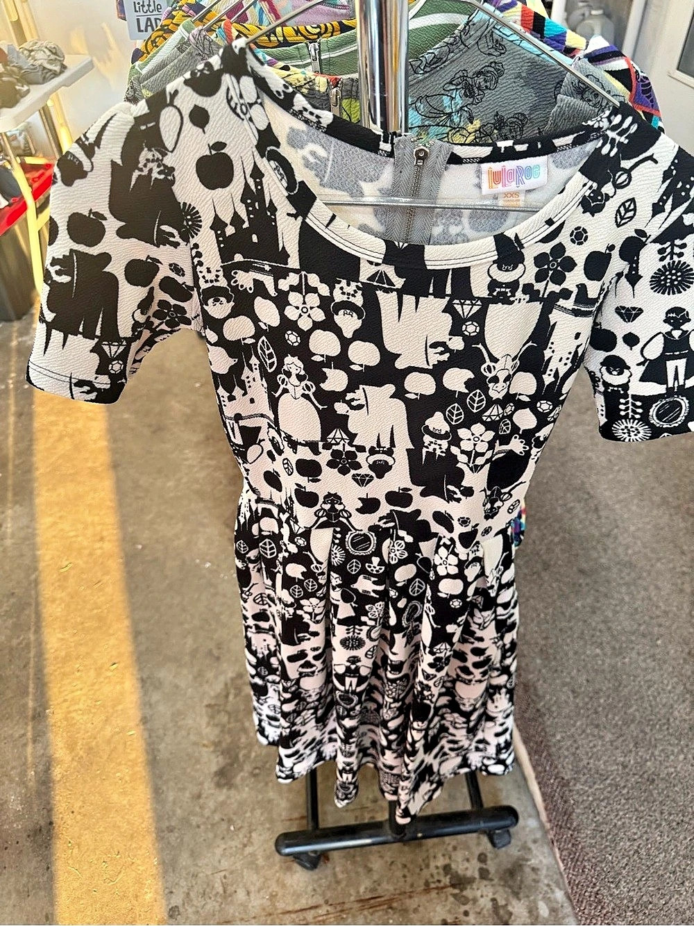 LuLaRoe Amelia Dress Black & White Mini Dress